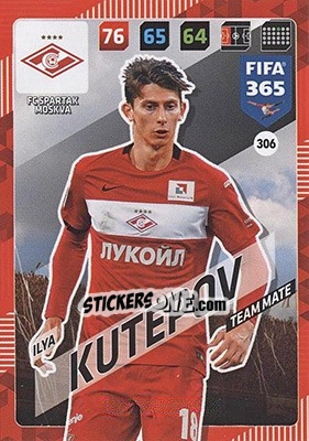 Sticker Ilya Kutepov - FIFA 365: 2017-2018. Adrenalyn XL - Nordic edition n. 306 - Panini