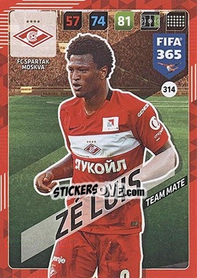 Sticker Zé Luis - FIFA 365: 2017-2018. Adrenalyn XL - Nordic edition n. 314 - Panini