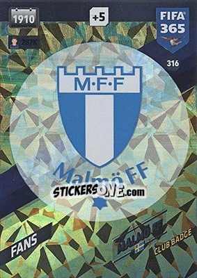 Sticker Club Badge - FIFA 365: 2017-2018. Adrenalyn XL - Nordic edition - Panini