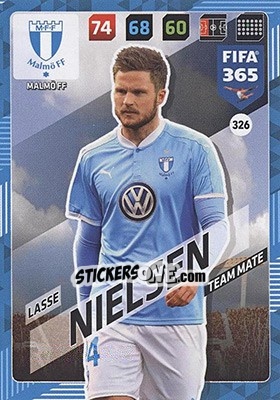 Sticker Lasse Nielsen - FIFA 365: 2017-2018. Adrenalyn XL - Nordic edition n. 326 - Panini