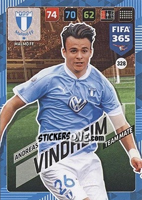 Sticker Andreas Vindheim - FIFA 365: 2017-2018. Adrenalyn XL - Nordic edition - Panini