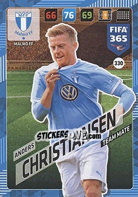 Sticker Anders Christiansen - FIFA 365: 2017-2018. Adrenalyn XL - Nordic edition n. 330 - Panini