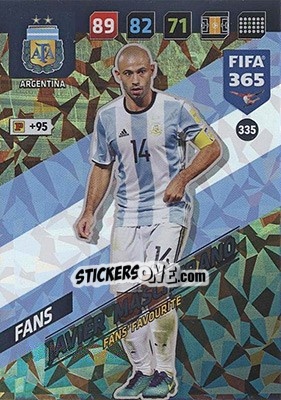 Sticker Javier Mascherano - FIFA 365: 2017-2018. Adrenalyn XL - Nordic edition n. 335 - Panini
