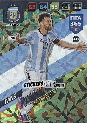Sticker Lionel Messi - FIFA 365: 2017-2018. Adrenalyn XL - Nordic edition n. 338 - Panini
