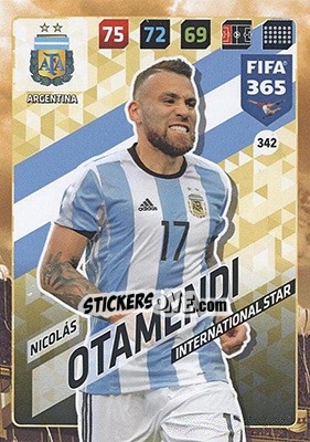Sticker Nicolás Otamendi - FIFA 365: 2017-2018. Adrenalyn XL - Nordic edition n. 342 - Panini