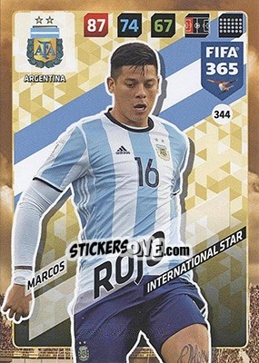 Sticker Marcos Rojo - FIFA 365: 2017-2018. Adrenalyn XL - Nordic edition n. 344 - Panini