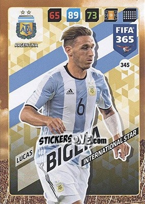 Sticker Lucas Biglia - FIFA 365: 2017-2018. Adrenalyn XL - Nordic edition n. 345 - Panini
