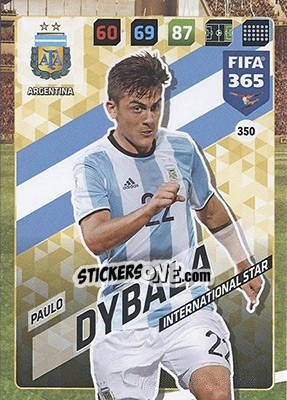 Sticker Paulo Dybala - FIFA 365: 2017-2018. Adrenalyn XL - Nordic edition n. 350 - Panini