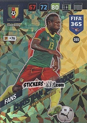 Sticker Christian Bassogog - FIFA 365: 2017-2018. Adrenalyn XL - Nordic edition - Panini