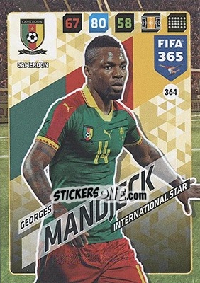 Sticker Georges Mandjeck - FIFA 365: 2017-2018. Adrenalyn XL - Nordic edition n. 364 - Panini
