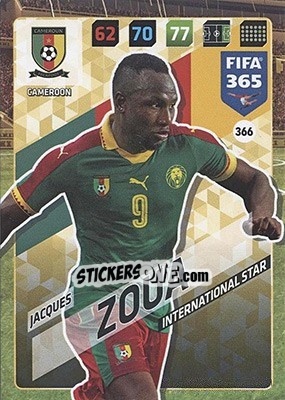Sticker Jacques Zoua - FIFA 365: 2017-2018. Adrenalyn XL - Nordic edition - Panini