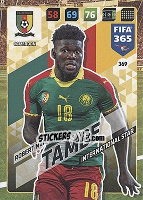 Sticker Robert Ndip Tambe - FIFA 365: 2017-2018. Adrenalyn XL - Nordic edition n. 369 - Panini