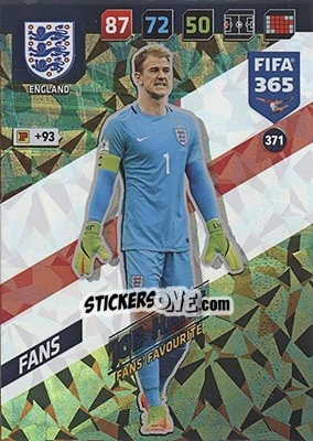 Sticker Joe Hart - FIFA 365: 2017-2018. Adrenalyn XL - Nordic edition n. 371 - Panini