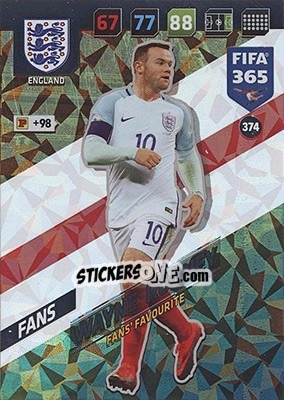 Sticker Wayne Rooney - FIFA 365: 2017-2018. Adrenalyn XL - Nordic edition n. 374 - Panini