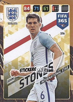 Sticker John Stones - FIFA 365: 2017-2018. Adrenalyn XL - Nordic edition n. 376 - Panini