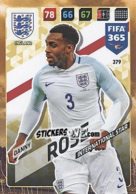 Sticker Danny Rose - FIFA 365: 2017-2018. Adrenalyn XL - Nordic edition n. 379 - Panini