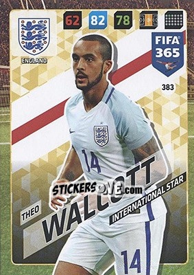 Sticker Theo Walcott - FIFA 365: 2017-2018. Adrenalyn XL - Nordic edition n. 383 - Panini