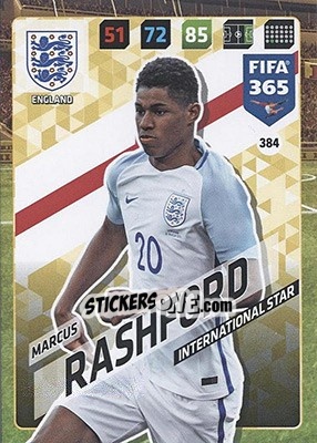 Sticker Marcus Rashford - FIFA 365: 2017-2018. Adrenalyn XL - Nordic edition - Panini