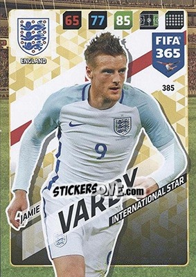 Sticker Jamie Vardy - FIFA 365: 2017-2018. Adrenalyn XL - Nordic edition n. 385 - Panini