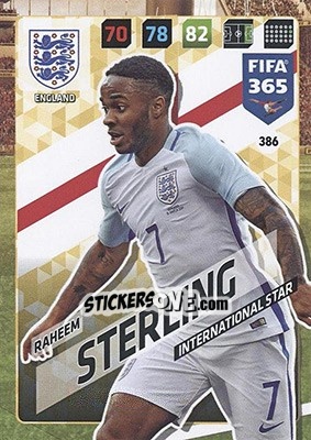Sticker Raheem Sterling - FIFA 365: 2017-2018. Adrenalyn XL - Nordic edition n. 386 - Panini