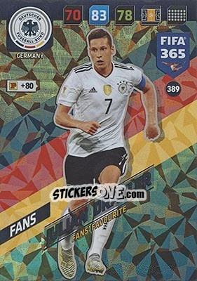 Sticker Julian Draxler - FIFA 365: 2017-2018. Adrenalyn XL - Nordic edition n. 389 - Panini