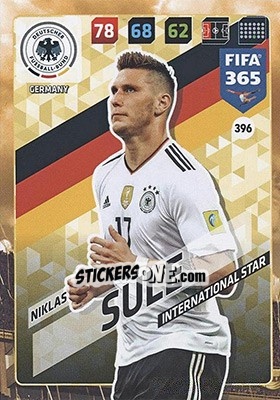 Sticker Niklas Süle - FIFA 365: 2017-2018. Adrenalyn XL - Nordic edition n. 396 - Panini