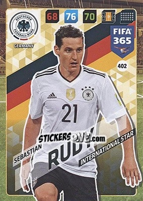 Sticker Sebastian Rudy - FIFA 365: 2017-2018. Adrenalyn XL - Nordic edition n. 402 - Panini