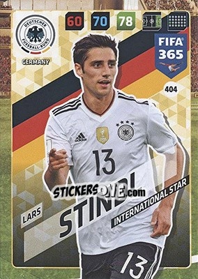Sticker Lars Stindl - FIFA 365: 2017-2018. Adrenalyn XL - Nordic edition n. 404 - Panini