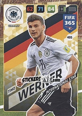 Sticker Timo Werner - FIFA 365: 2017-2018. Adrenalyn XL - Nordic edition n. 405 - Panini