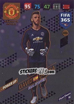 Sticker David de Gea - FIFA 365: 2017-2018. Adrenalyn XL - Nordic edition n. 406 - Panini