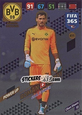 Sticker Roman Bürki - FIFA 365: 2017-2018. Adrenalyn XL - Nordic edition n. 411 - Panini