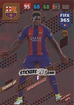 Sticker Samuel Umtiti - FIFA 365: 2017-2018. Adrenalyn XL - Nordic edition n. 417 - Panini