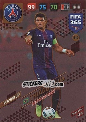 Sticker Thiago Silva - FIFA 365: 2017-2018. Adrenalyn XL - Nordic edition n. 419 - Panini
