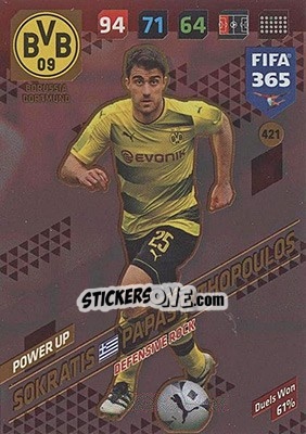 Sticker Sokratis Papastathopoulos - FIFA 365: 2017-2018. Adrenalyn XL - Nordic edition n. 421 - Panini