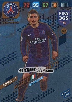Sticker Marco Verratti - FIFA 365: 2017-2018. Adrenalyn XL - Nordic edition - Panini