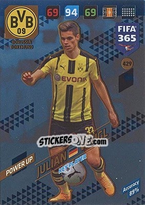 Sticker Julian Weigl - FIFA 365: 2017-2018. Adrenalyn XL - Nordic edition n. 429 - Panini