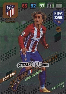 Sticker Antoine Griezmann - FIFA 365: 2017-2018. Adrenalyn XL - Nordic edition n. 433 - Panini