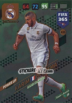 Sticker Karim Benzema - FIFA 365: 2017-2018. Adrenalyn XL - Nordic edition n. 435 - Panini