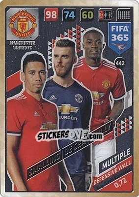 Sticker Chris Smalling / David De Gea / Eric Bailly - FIFA 365: 2017-2018. Adrenalyn XL - Nordic edition n. 442 - Panini