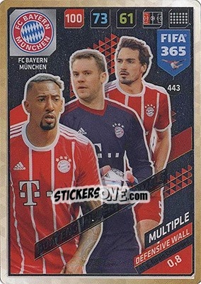 Sticker Jérôme Boateng / Manuel Neuer / Mats Hummels - FIFA 365: 2017-2018. Adrenalyn XL - Nordic edition n. 443 - Panini