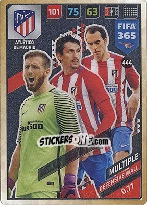 Sticker Jan Oblak / Stefan Savic / Diego Godin - FIFA 365: 2017-2018. Adrenalyn XL - Nordic edition n. 444 - Panini
