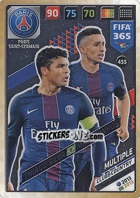 Sticker Thiago Silva / Marquinhos - FIFA 365: 2017-2018. Adrenalyn XL - Nordic edition n. 455 - Panini