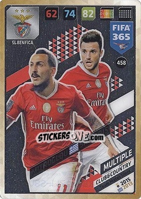 Sticker Kostas Mitroglou / Andreas Samaris - FIFA 365: 2017-2018. Adrenalyn XL - Nordic edition n. 458 - Panini