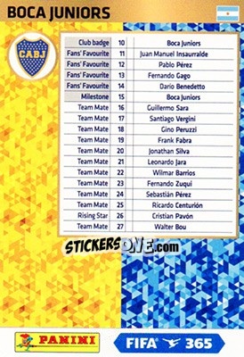 Figurina Boca Juniors - FIFA 365: 2017-2018. Adrenalyn XL - Nordic edition - Panini