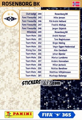 Sticker Rosenborg BK - FIFA 365: 2017-2018. Adrenalyn XL - Nordic edition n. div15 - Panini