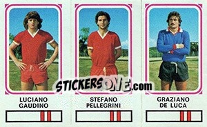 Sticker Luciano Gaudino / Stefano Pellegrini / Graziano De Luca - Calciatori 1978-1979 n. 318 - Panini