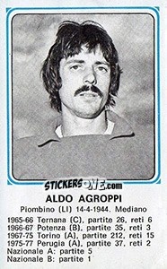 Sticker Aldo Agroppi - Calciatori 1978-1979 n. 320 - Panini