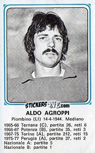 Figurina Aldo Agroppi - Calciatori 1978-1979 - Panini