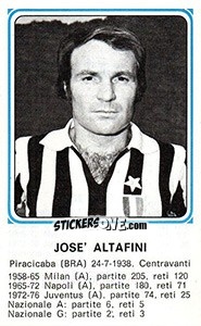 Figurina Jose Altafini - Calciatori 1978-1979 - Panini
