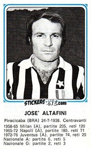 Sticker Jose Altafini - Calciatori 1978-1979 n. 321 - Panini